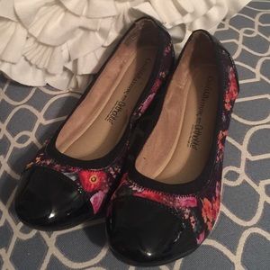 Floral Black Flats